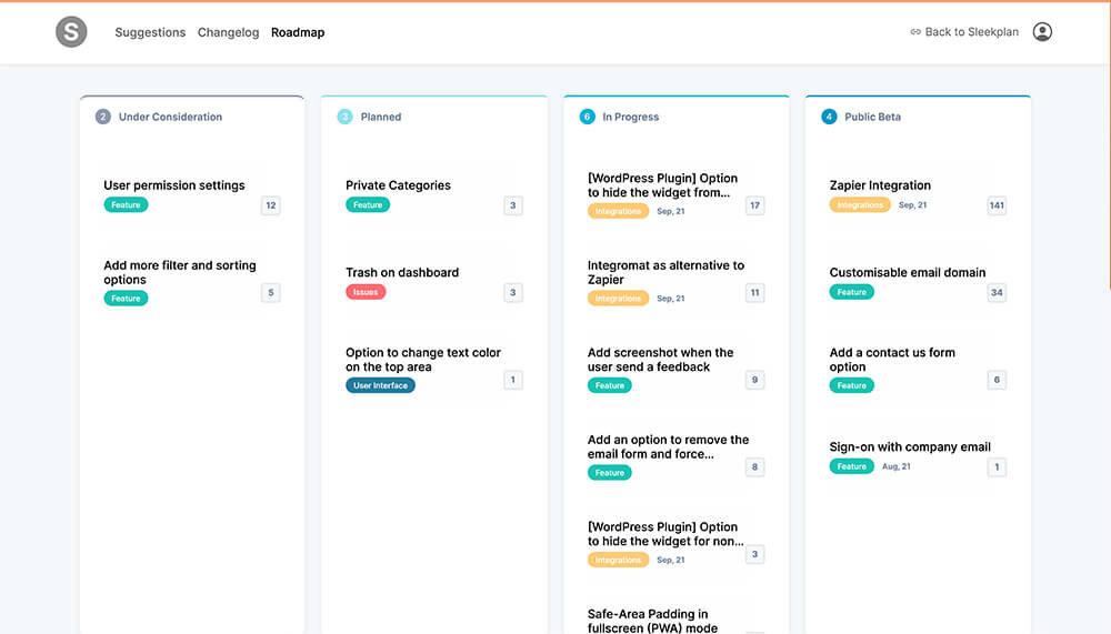 Roadmap tool as standalone board